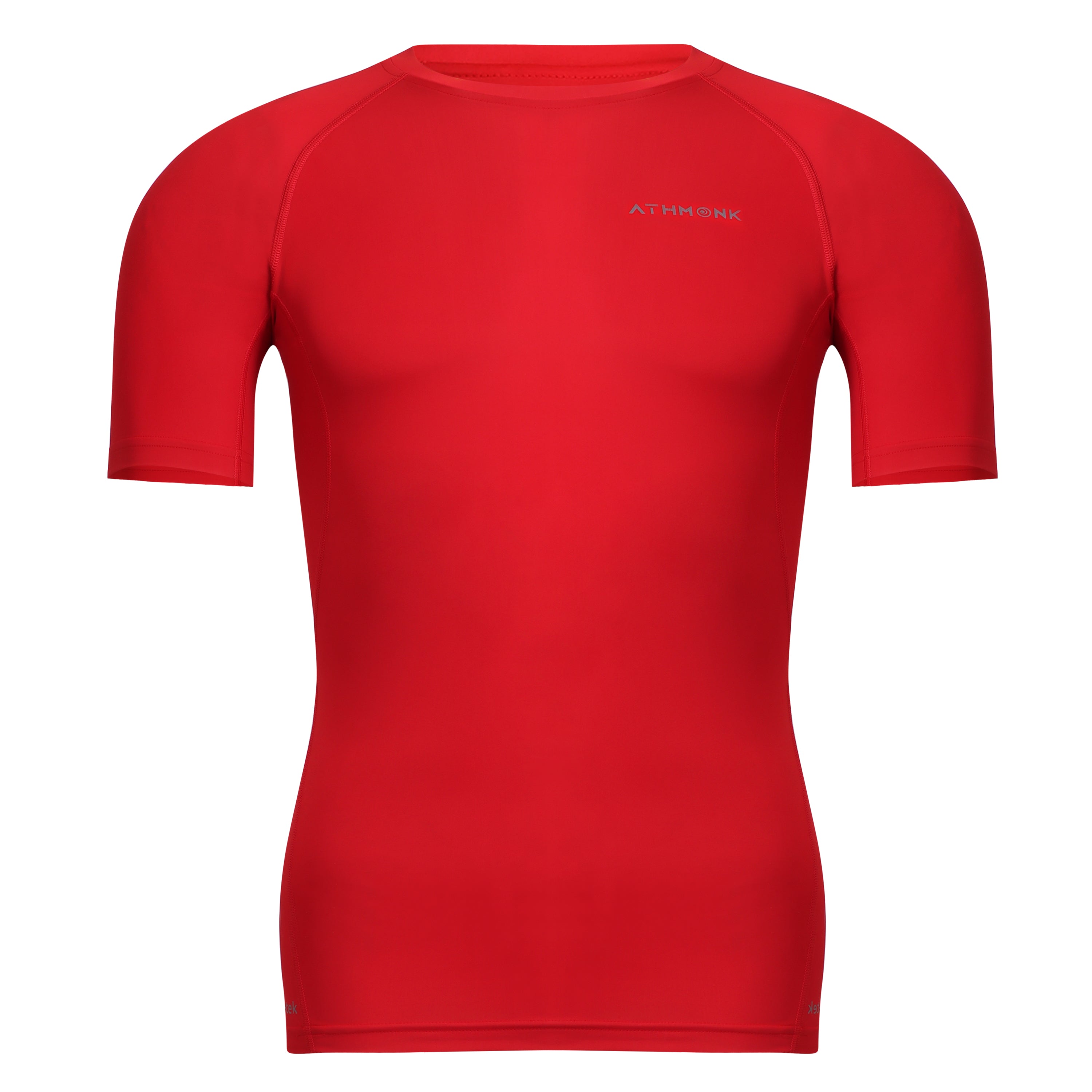 Athmonk Compression T-Shirt Vest Body Shaper Half Sleeve for Men Boys Branded - Nylon Lycra Fabric - Workout Gym Cricket Football Sports Training - Keep Dry Tight Skin Fit - Round Neck